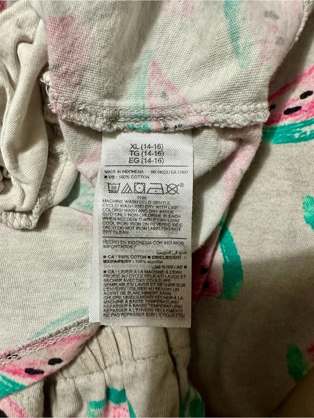 Watermelon Print Grey Romper with Pockets - Girls’